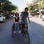 Cycling through the midday heat in Mandalay - this guy deserves a medal!