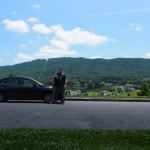 Us with our trusty steed, I mean car.