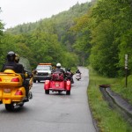 Bikers and roadworks