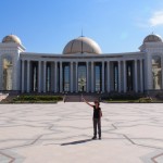 Lucy, enthralled by the Museum of Turkmenbashi