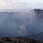 Volcanoes are less impressive during the day. Just smoke really