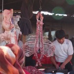 Food hygiene, Kashgar style. The sheep seemed to avoid this part of the market...