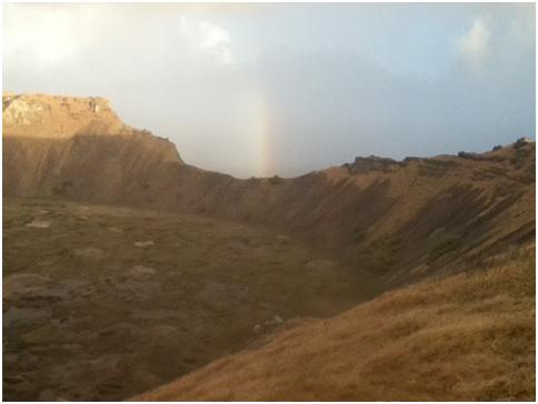 The view from the lip of the crater