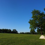 Our campsite in the morning - lovely way to wake up