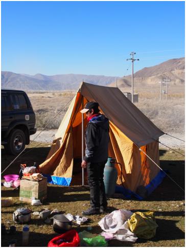 The cook.  And his tent.  And burner.  I might be in love