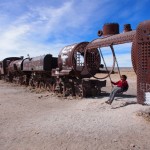 Uyuni's train cemetery. Why there's swings I have no idea, but no complaints from me!