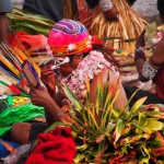 Even while getting ready the performers were a blaze of colour