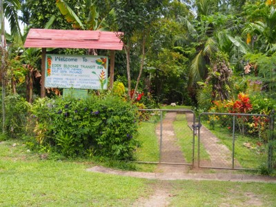 Our eventual hotel. The sign says "One person (given a mattress on the floor) – 60 Kina". Class!